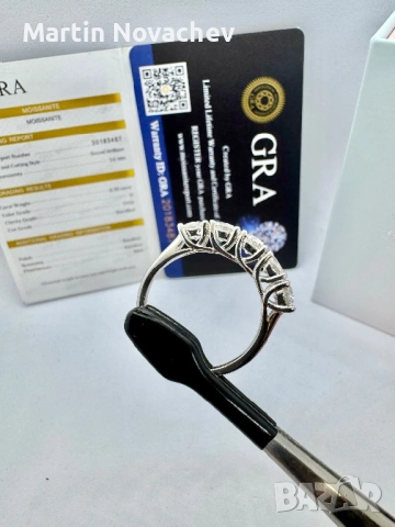 Сребърни пръстен с мойсанит (Диамант) 2.5 карата, снимка 11 - Пръстени - 54117348