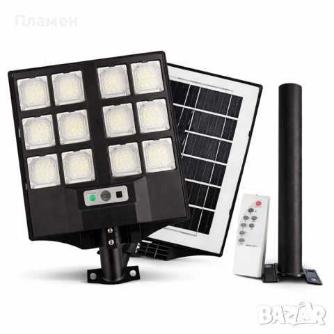 Соларен LED прожектор 200W – мощна светлина, дистанционно и сензор, снимка 3 - Соларни лампи - 54598000