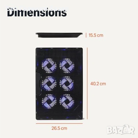 Нова Охлаждаща стойка за лаптоп 12-17 инча с 6 тихи вентилатора Поставка за работа, снимка 5 - Друга електроника - 54129300