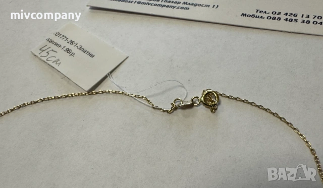 Златно колие с висулка 1.96гр.45см., снимка 5 - Колиета, медальони, синджири - 54135467