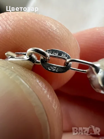 Ръчно направена гривна Sfere d’oro - 3.5g. - 18Kt - бяло злато, снимка 7 - Гривни - 55531868
