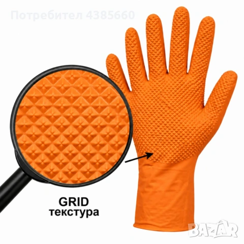 Нитрилни ръкавици с релеф GRID