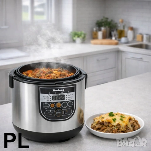 Промо комплект 1+1: Air Fryer Silver Crest Extra Large 8L / 2400W + Мултикукър Rosberg R51985E5 5L /, снимка 2 - Уреди за готвене на пара - 54216312
