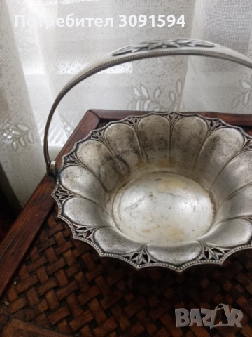 Ретро посребрена кошничка бомбониера , снимка 2 - Други - 53852167