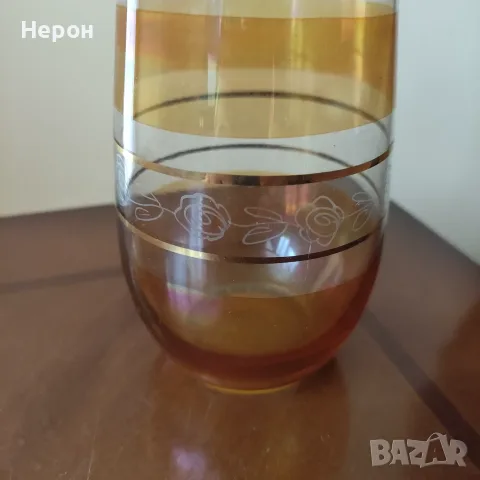 Стъклена ваза цветна, снимка 4 - Вази - 55427229