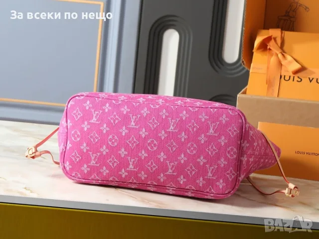 LV / Neverwoof Pet / Pink Denim Розова Дамска Чанта Естествена Телешка Кожа Код ch51, снимка 4 - Чанти - 55417083