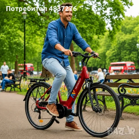 Електрически велосипед 26 " с мотор 250 W, Пробег до 100 км, алуминиева рамка, 7 скорости, снимка 5 - Велосипеди - 55643956
