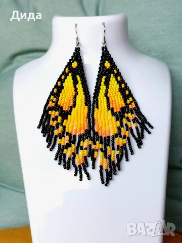 Обеци "Криле на пеперуда", снимка 4 - Обеци - 53950281