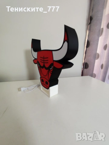 3д лампа Chicago Bulls, снимка 3 - Настолни лампи - 54584350