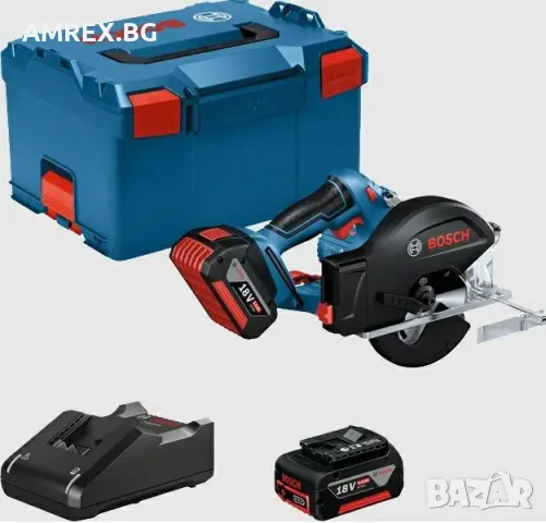 Акумулаторен циркуляр за метал Bosch 18V – Ø136 мм, 2x5Ah