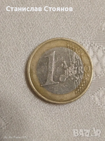 монета от 1 евро... Германия 2002 г., снимка 2 - Нумизматика и бонистика - 54785391