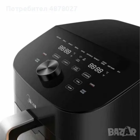 Еър Фрайър 2 в 1 - 11L - Midea MAD1100DADK - С две зони за готвене, 10 програми и 360° циркулация на, снимка 5 - Фритюрници - 55513640