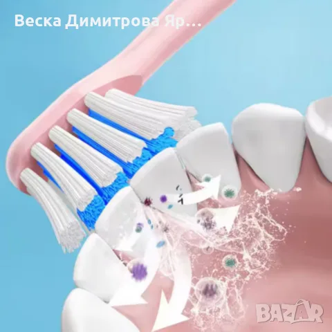 Детска електрическа звукова четка за зъби – За деца 6-9 години, меки косъмчета, розов космически диз, снимка 6 - Други - 55423635