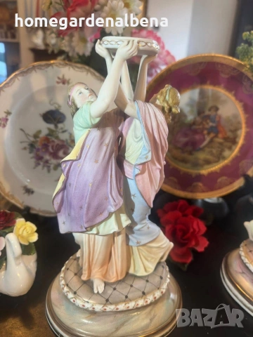 Порцеланова фигурална група „Two Graces" · Vion & Baury · France · Circa 1820 — рядка антика, снимка 7 - Антикварни и старинни предмети - 54062117
