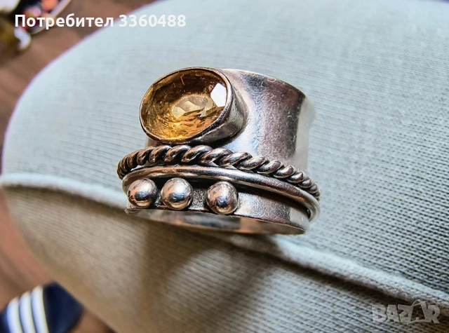 сребърен пръстен с цитрин 