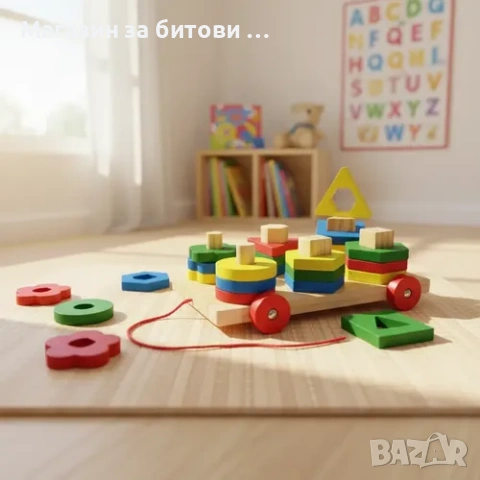 Дървена играчка сортер, снимка 3 - Образователни игри - 55250986