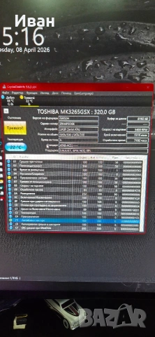 HDD 320GB Toshiba, снимка 2 - Твърди дискове - 54221770