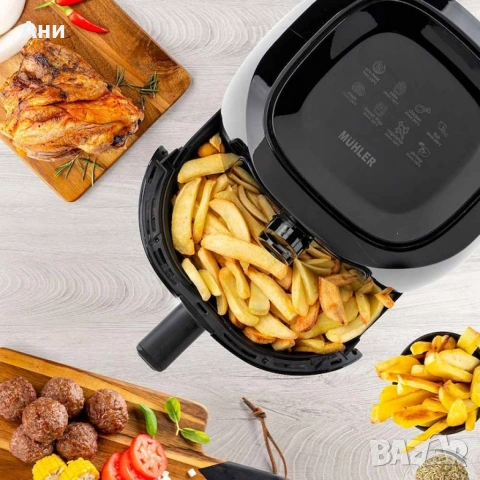 Фритюрник с горещ въздух MUHLER, 4L, 1500W, механичен, снимка 2 - Фритюрници - 54453239