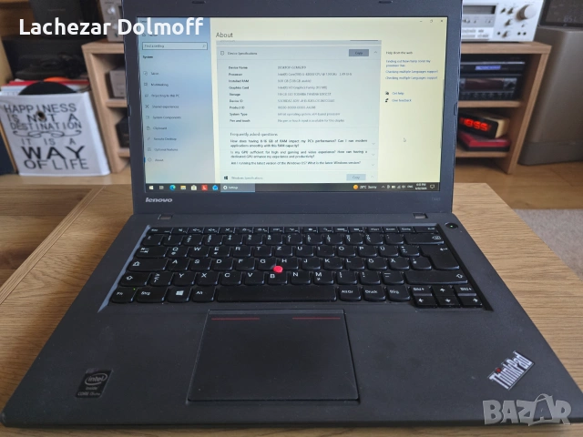 Lenovo ThinkPad T440, снимка 2 - Лаптопи за работа - 55002100