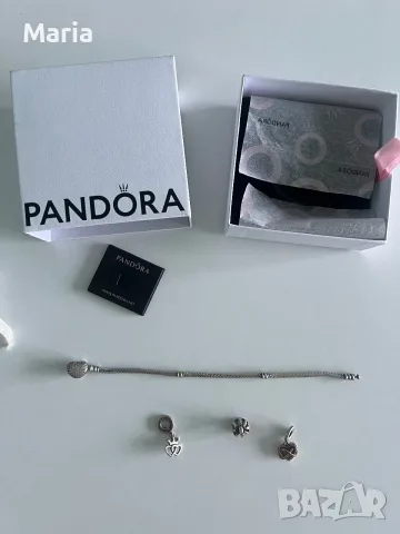Оригинална гривна Pandora с талисмани – отлично състояние