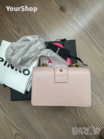 Оригинална чанта Pinko micro model в розов цвят, снимка 5 - Чанти - 54048216