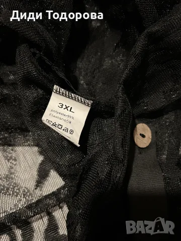 🖤 Елегантна черна ажурна туника / парео с копчета (Размер 3XL), снимка 2 - Туники - 55653928