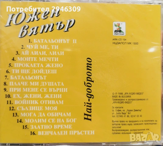 Южен Вятър - Най-доброто(1998), снимка 2 - CD дискове - 54548971