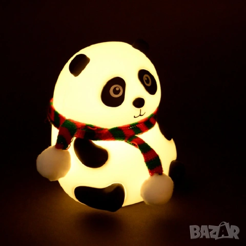  Топ подарък Нощна лампа панда силиконова LED цветна детска , снимка 2 - Други - 54019055