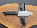 Фиксиран нож Spyderco Province FB45GP,фултанг с кожена кания, снимка 4