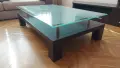 Холна маса от естествено дърво със стъклен плот 130х80х35, снимка 5