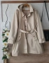 Нов тренч манто в бежов цвят със сваляща качулка , снимка 4