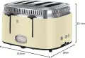 Тостер Russell Hobbs Retro, крем, 4 филии, широки отвори, променливо изпичане , снимка 3