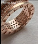 Разкошен Сребърен Позлатен Комплект BVLGARI с Бели Циркони, снимка 8