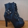 Пънк/готик черни боти на високи токове, снимка 1
