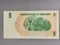 Банкнота - Зимбабве - 5 долара UNC | 2007г., снимка 2