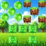 Minecraft Майнкрафт Пиксел Pixel кръгъл фолио фолиев балон хелий или въздух рожден ден, снимка 1