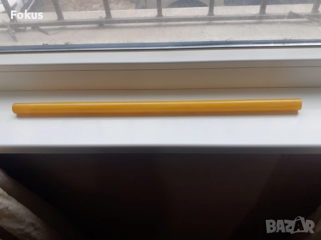 Пръчка каталин бакелит жълта с дамари броеница