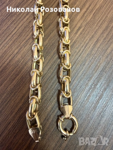 Мъжки златен ланец, снимка 2 - Колиета, медальони, синджири - 54186581