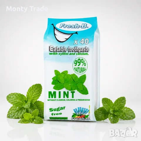 Fresh-B – паста за зъби, безопасна за поглъщане | 40 сашета | 4 вкуса, снимка 3 - Други - 55554431