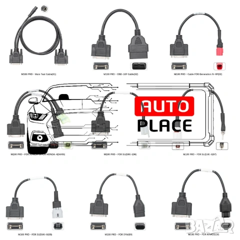 JDiag M100 Pro Full Set Диагностичен Инструмент за Мотоциклети и Коли, снимка 7 - Аксесоари и консумативи - 53972969