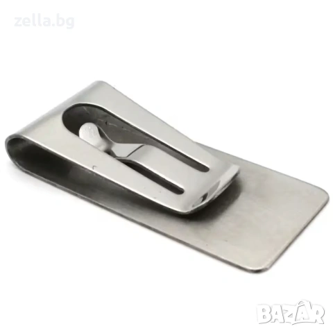 Тънък щипка за пари (Money Clip) от неръждаема стомана – Минималистичен портфейл за карти 10119, снимка 6 - Друга електроника - 54658383