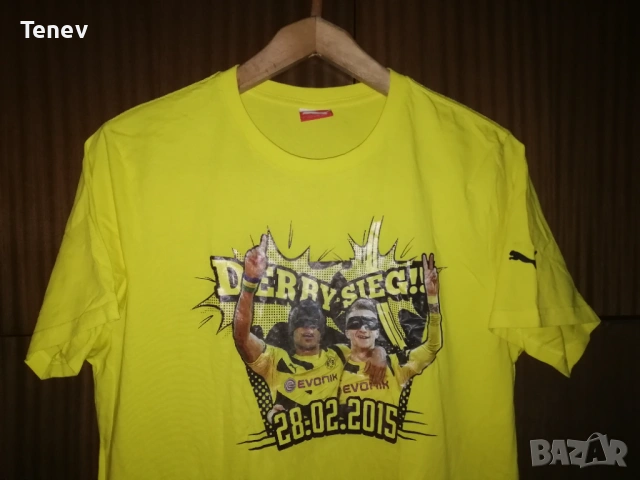 Borussia Dortmund Puma оригинална памучна тениска  Борусия Дортмунд DERBY Sieg Aubameyang Reus , снимка 4 - Тениски - 52897091