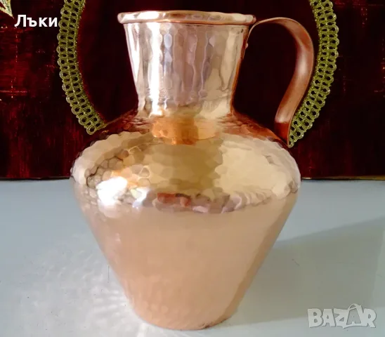 Медна кана за вино Zint Handarbeit,безшевна чиста червена мед. 