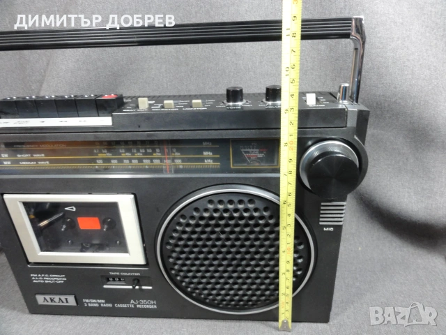 СТАР РЕТРО РАДИО КАСЕТОФОН AKAI AJ-350H JAPAN FM 65-73MHz/SW/MW, снимка 10 - Радиокасетофони, транзистори - 55062349