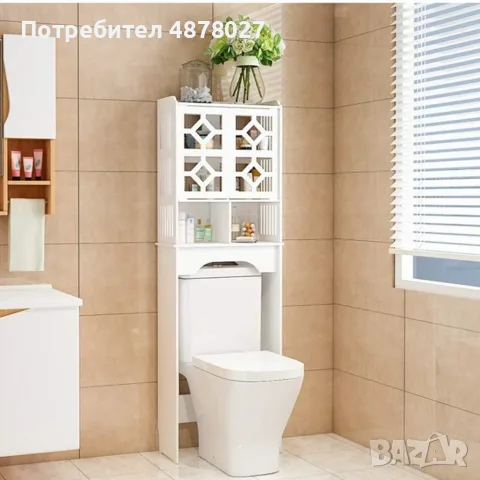 Waterproof Bathroom   стилен шкаф за баня над тоалетна 48 х 23 х 150 см;, снимка 8 - Шкафове - 55609418