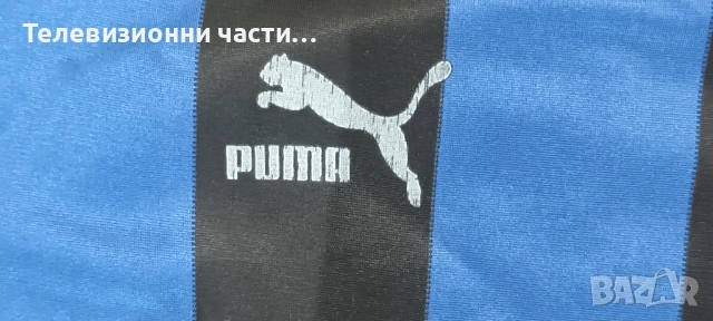 Ретро винтидж футболна тениска фланелка Puma #10 черно-синьо райе,размер XL, снимка 6 - Спортни дрехи, екипи - 54236111