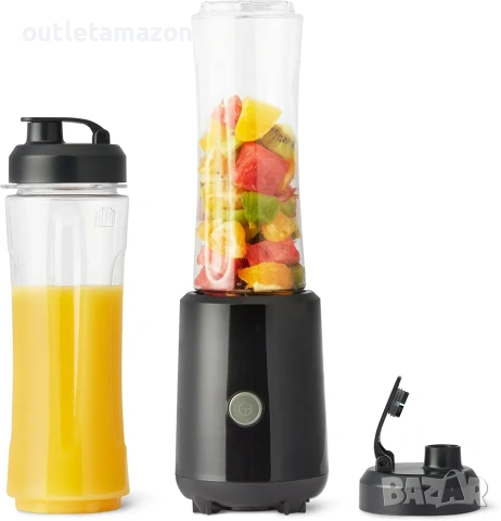 Блендер Amazon Basics - Blend & Go Smoothie Maker, 600 ml, 300 W, черен