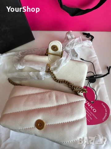 Чисто нова чанта Pinko micro puff бяла, снимка 6 - Чанти - 54048776