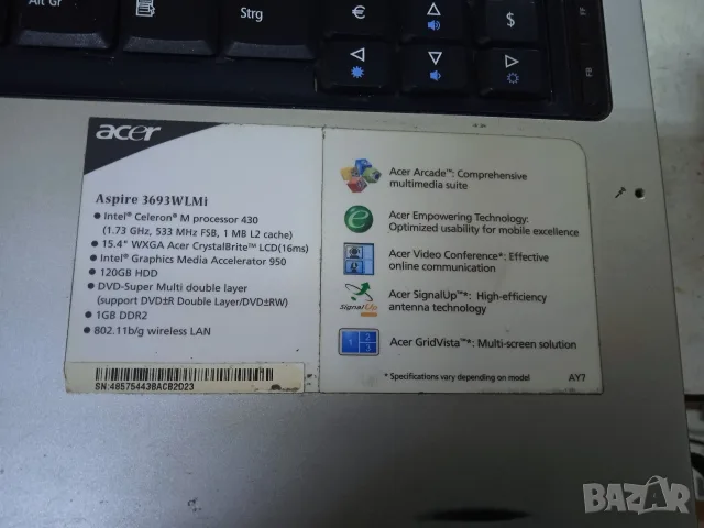 Лаптоп Aser Aspire 3693WLMi, снимка 2 - Лаптопи за дома - 55545078