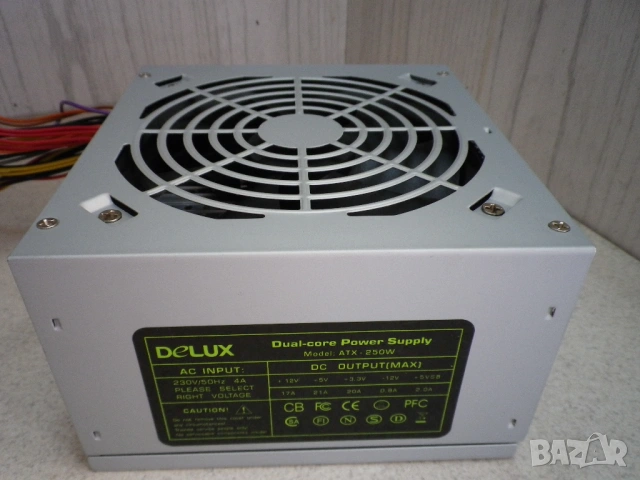 Захранване за компютър Delux 250W, снимка 3 - Захранвания и кутии - 54837119